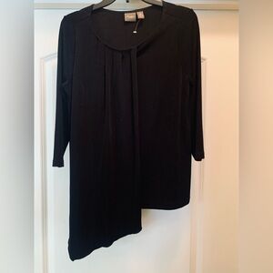 Elegant Black Asymmetrical Blouse